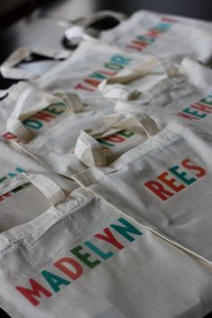 there are many bags that have been made with the names of different countries on them