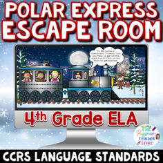 the polar express escape room for 4th grade ela is shown in front of a computer screen