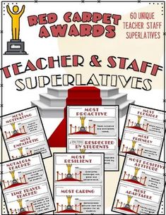 the red carpet awards are on display for teachers and staff members to learn how to use them