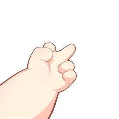 a cartoon hand holding something in it's right hand and pointing to the left