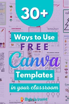 a poster with the text 30 ways to use free camera templates in your classroom