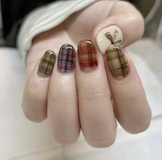 Plaid Nails, Pretty Gel Nails, Really Cute Nails, Nail Swag, Zooey Deschanel, Nail Art Ideas, Dream Nails, Funky Nails, Cute Acrylic Nails