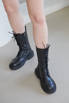 Eda Combat Boots This product has been hand-picked by Storets' stylists. Spring Streetwear Ankle Combat Boots, Edgy Spring Ankle-high Martin Boots, Edgy Winter Lace-up Boots With Round Toe, Punk Style Lace-up Boots With Round Toe For Fall, Spring Punk Boots With Round Toe, Fall Punk Combat Boots With Round Toe, Punk Style Round Toe Boots For Spring, Ankle-high Lace-up Boots For Spring Streetwear, Ankle-high Combat Boots For Spring Streetwear