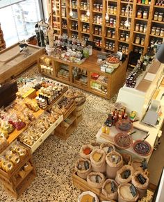 an overhead view of a store filled with goods