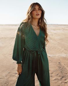 This bestselling holiday style was just restocked ✨ Our Gabriel Jumpsuit | Jade is a flattering and easy to wear style for any occasion this season! Grab her before she's gone again 🛍️ Shop now! Chic Green Jumpsuit With Elastic Waistband, Green Jumpsuit With Smocked Back, Casual Green Jumpsuits And Rompers With Elastic Waistband, Green Jumpsuits And Rompers With Elastic Waistband For Spring, Spring Long Sleeve Jumpsuits And Rompers With Elastic Waistband, Spring Long Sleeve Jumpsuits With Elastic Waistband, Chic Long Sleeve Jumpsuits And Rompers With Elastic Waistband, Jade Color, Surplice Neckline