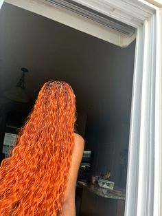 French Braids Ginger, Orange Cornrows, Ginger And Blonde Boho Braids, Orange Braids Black Women, Ginger Mermaid Braids, Ginger Braids Black Roots, Burnt Orange Braids, Ginger Afro Hair, Copper Passion Twists