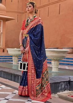 This luxurious printed Patola Saree is every women's dream. With carefully selected designs in vibrant colors, you can't go wrong with this choice. --------------------------------- S A R E E ● D E T A I L S --------------------------------- ● Fall and Edging : Done ● Tassel : See in Option ● Petticoat : On request Extra Charges ● Drapping Saree (Ready to wear) : On Request Extra Charges ● Blouse : Matching Unstitched Piece (See in option) ● Occasion : Wedding, Party, Festive, Function ● Type: Bollywood ● Includes : 1 Saree, 1 Blouse Piece ● Saree length : 5.5 meter ● Blouse piece : 0.8 meter ● Wash Instruction:- Dry Clean Only Premium quality Product with Fine Finishing 🎁      Gift for Women This lovely Weaving Silk Saree makes for a fantastic gift for your special and loved ones on thei Drapping Saree, Patola Print, Navy Blue Saree, Patola Silk Saree, Patola Saree, Blue Saree, Trendy Sarees, Wear Saree, Silk Sarees Online