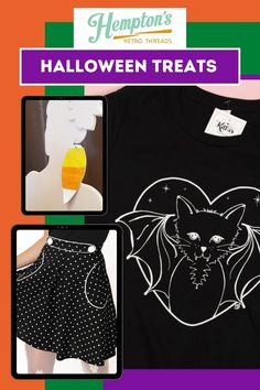 'Tis the spooky season, ghouls! We've got the 1950s rockabilly fashion & 60s aesthetic clothing & accessories your fiendish heart desires. Shop our Halloween Collection at hemptonsretro.com. 😮👻🎃 #aestheticoutfitsvintage #pinup #pinupstyle #retrofashion #retrooutfits #vintageaesthetic #vintageoutfits Cute Retro Outfits, 1950s Rockabilly Fashion, Halloween Pinups, Outfits For Halloween, Fashion 60s, 60s Aesthetic, 1950s Rockabilly