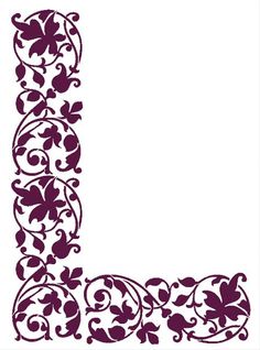 the letter l is made up of flowers and leaves, with an ornate design on it