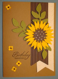 a birthday card with a sunflower on it