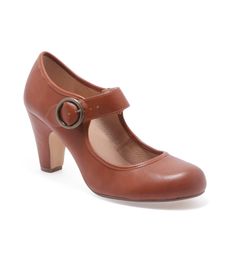 Chelsea Crew Rust Leatherette Mary Jane Madeline Heels - Unique Vintage - Womens, SHOES, HEELS Formal Retro Mary Janes With Ankle Strap, Retro Fitted Round Toe Mary Janes, Retro Medium Width Ankle Strap Heels, Retro Heels With Ankle Strap And Heel Loop, Retro Heels With 4-inch Heel And Medium Width, Retro 4-inch Heel Heels With Medium Width, Vintage High Heel Fitted Mary Janes, Vintage Fitted High Heel Mary Janes, Retro Closed Toe Heels With Buckle