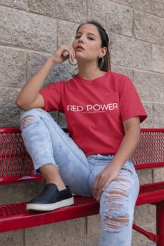 Red Power One Land Many Nations T-Shirt Product detail:  * 100% combed and ring-spun cotton (Heather colors contain polyester) * Fabric weight: 4.2 oz/yd² (142 g/m²) * Pre-shrunk fabric * Side-seamed construction * Shoulder-to-shoulder taping * Blank product sourced from Guatemala, Nicaragua, Mexico, Honduras, or the US This product is made especially for you as soon as you place an order, which is why it takes us a bit longer to deliver it to you. Making products on demand instead of in bulk helps reduce overproduction, so thank you for making thoughtful purchasing decisions! Native American - Indigenous - American Indian - Native - Indian - Red Power - Decolonize - Resistance - Treaties - Education - Decolonization - Sovereignty - History - One Land Many Nations - NDN - Pow Wow - Mascot Basic Red T-shirt With Text Print, Red Basic T-shirt With Text Print, Relaxed Fit Red Pre-shrunk T-shirt, Red Relaxed Fit Pre-shrunk T-shirt, Casual Red T-shirt With Branding, Red Graphic Tee With Branding, Red Cotton T-shirt With Branding, Every Child Matters, Red Power