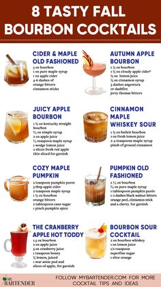 Fall Bourbon Cocktails Burbon Thanksgiving Drinks, Fall Drinks With Bourbon, Fall Craft Cocktail Recipes, Thanksgiving Cocktail Bourbon, Baileys Fall Drinks, Easy Fall Bourbon Cocktails, Fall Flavor Combinations, Sweet Bourbon Drinks, Winter Bourbon Drinks