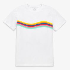 Our classic, 100% cotton tee, now with a summer of love rainbow wave in matching styles for the whole family so everybody can say, “Ice Cream? Groovy! Snow Cones? Groovy! Slushees? Groovy!” (You get the idea.) Fabric: 100% cotton slub; pre-washed to minimize shrinkage. Feel: Soft with a light and laidback texture. Learn More. Fit: Unisex Fit tees are roomy in the shoulders, generous in length, and comparable to a traditional unisex fit. Refer to our size chart for a "feels like" size and garment Rainbow Banner, Snow Cones, Love Rainbow, White Rainbow, Grown Ups, Summer Of Love, Workout Tee, Cotton Tee, Apparel Accessories