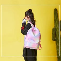 A Rainbow Clouds Backpack that looks just like cotton candy! It has an internal zipper pocket, a safe pocket for a laptop, a central bag opening for large items, small item pockets, a side pocket, and a front zipper pocket. This magical bag is efficient and cute. Ideal for school or work providing quality for daily use. Get this gradient and colorful backpack this year! Size:- Length: 11.4" (29 cm)- Width: 5.1" (13 cm)- Height: 16.5" (42 cm) Material: nylon & polyester Pink Backpack With Zipper Pocket For Students, Pink Nylon Kawaii Backpack, Trendy Pink Backpack With Zipper Pocket, Trendy Pink Nylon Backpack, Casual Pink Backpack With Zipper Pocket, Rainbow Clouds, Colorful Backpacks, Rainbow Cloud, A Rainbow