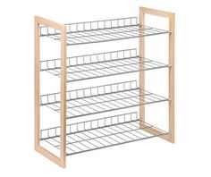 the four tiered rack is made out of wood and metal