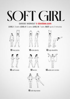 the poster shows how to do soft girl exercises