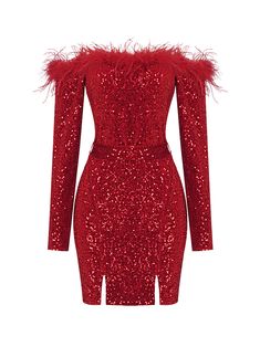 Material: Polyester Feathers & Sequins Details Sample size: S Delicate dry clean Protect accessories before washing Our Style No. ZC_202101578 Cute Dress Outfits, Red S, Feather Dress, Asymmetrical Skirt, Chiffon Maxi Dress, Sequin Mini, Sequin Mini Dress, Red Mini Dress, 50's Dress