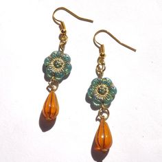 Handmade Earrings Made To Order Glass Beads Gold Tone Nickel Free Ear Wires Brass Wire And Handmade Jump Rings Combine Shipping On Bundles! Czech Glass Jewelry, Handmade Boho Jewelry, Hippie Earrings, Coin Earrings, Handmade Gold, Czech Beads, Handmade Boho, Hippie Bohemian, Bead Designs