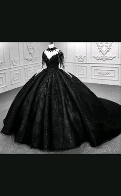 Black Ball Gown Wedding Dress, Wedding Dress Gothic, Black Wedding Dress Gothic, Champagne Quinceanera Dresses, Black Lace Wedding, White Quinceanera Dresses, Black Wedding Gowns, Purple Quinceanera Dresses, Black Quinceanera Dresses