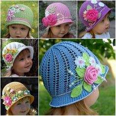 Simpul Makrame, Diy Crafts Crochet, Haken Baby, Crochet Girls, Crochet Baby Hats