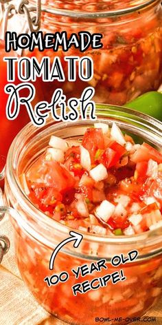 homemade tomato relish recipe in a jar