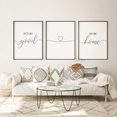 three black and white wall art prints with love is patient, never fall in love