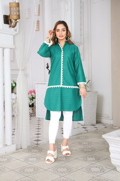 ➤ Fabric = Shirt - Fine Cotton Lawn Chikankari ➤ Color = Shirt - Forest Green ➤ Length = Medium Size Shirt Length 40 inches (High-Low Design). ➤ ➤ Experience the Comfort and Style of IshDeena Indian Chikankari Kurtis Our IshDeena Indian Chikankari Kurtis are the perfect solution for women looking for comfortable and stylish traditional wear. Made from 100% pure cotton lawn, these Kurtis ensure the highest quality and durability. The soft and breathable material provides a comfortable experience, Green Tunic Kurta For Eid, Green Tunic For Eid, Casual Salwar Kameez With Dabka, Green Straight Kurta Tunic For Eid, Casual Long Sleeve Salwar Kameez With Dabka, Green Self-design Long Sleeve Kurta, Fitted Tunic For Eid, Green Self-design Kurta For Spring, Traditional Long Sleeve Tunic With Dupatta