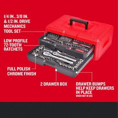 a tool box with tools in it and instructions on how to use the toolbox