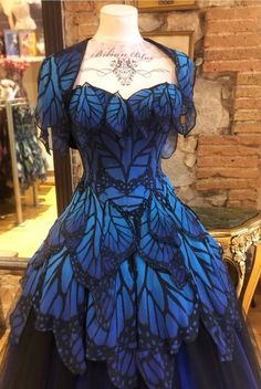 Bibian Blue, Hair Homecoming, Fantasy Dresses, Gowns Prom, Fantasy Gowns, Fairytale Dress, Hairstyles Braids, Butterfly Dress, Ball Gowns Prom