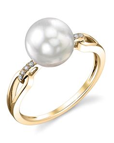 White Gold Pearl Ring, Akoya Pearl Ring, Pearl Wedding Ring, Pearl Rings, Gold Pearl Ring, South Sea Pearls, Akoya Pearls, Sea Pearls, Pearl Diamond