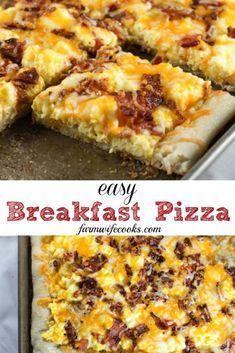 an easy breakfast pizza with bacon and cheese