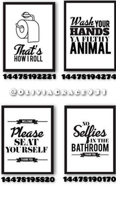 four different types of bathroom signs