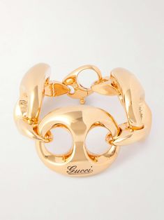 GUCCI Marina gold-tone bracelet Wife Aesthetic, Mob Wife, Engraved Logo, Gold Tone Metal, Creative Director, Fashion Watches, Women Collection, Jewellery And Watches, Luxury Design