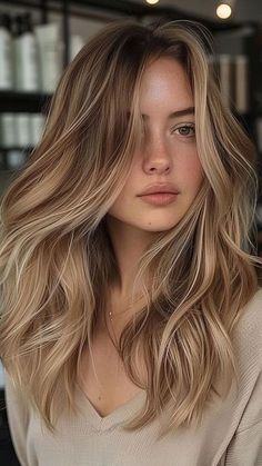 Highlights For Mousy Blonde Hair, Chestnut And Blonde Highlights, Vanilla Hair Color Highlights, Blonde For Soft Autumn, Blonde Hair With Copper Balayage, Summer 24 Hair Color, Soft Dark Blonde Hair, Cute Highlights For Dirty Blonde Hair, Soft Autumn Balayage