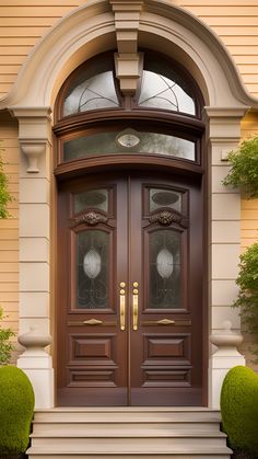 Through the front door, life's journey begins anew every day. Front Door Inspiration, Door Inspiration, Front House, Wood Designs, Entry Way Design, Door Ideas, Beautiful Doors, French House