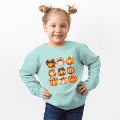 Looking for a cute sweatshirt for your kids? We have the perfect Coquette Fall Pumpkin Chart graphic sweatshirt addition to their closet! Also available in youth sweatshirts. Playful School Top For Fall, Cartoon Print Long Sleeve Sweatshirt For School, Playful Letter Print Sweatshirt For Fall, Cute Cartoon Print Fall Sweatshirt, Cute Cartoon Print Sweatshirt For Fall, Girls Fleece, Cute Sweatshirts, Top Graphic Tees, Kids Outfits Girls