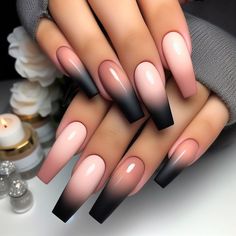 Nagellack Trends, Sassy Nails, Fancy Nails Designs, Ombre Acrylic Nails, Nails Design With Rhinestones, Girly Acrylic Nails, Dope Nail Designs, Ombre Nail Designs, Pretty Nail Art Designs