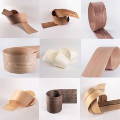 many different types of wooden objects are shown