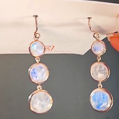 Never Before Worn Raindow Moonstone 3 Tear Drop Silver Trimmed Earrings. Make Me An Offer Earrings Color, Make Me An Offer, Tear Drop, Rainbow Moonstone, Moonstone, Jewelry Earrings, Women Jewelry, Rainbow, Drop Earrings