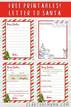 free printable letter to santa from gladtobeamama com for the holidays