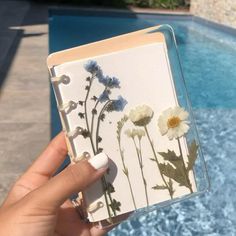 pressed flower notebook, handbound for a botanical keepsake! Notebook Diy Handmade, Handmade Notebook Ideas, Resin Notebook Ideas, Epoxy Notebook, Handmade Gifts Aesthetic, Paint For Concrete, Concrete Floor Paint, Aesthetic Craft Ideas, Resin Art Ideas