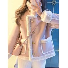 Korean Wonyoung Soft Girl Aesthetic Coquette Dollette Pink Shearling Coat SIZE INFO S - Bust 112cm/44", Length 69cm/27.1" M - Bust 116cm/45.6", Length 70cm/27.5" L - Bust 120cm/47.2", Length 71cm/27.9" XL - Bust 124cm/48.8", Length 72cm/28.3" XXL - Bust 128cm/50.3", Length 73cm/28.7" *Standard shipping time to the US is 9-19 business days. Please consult our shipping page for shipping time estimates for other countries. *Please check the measurements/size chart very carefully when ordering from Winter Outerwear With Faux Fur Trim And Sherpa, Winter Sherpa Outerwear With Faux Fur Trim, Beige Long Sleeve Fur Coat With Faux Fur Lining, Winter Sherpa Coat With Faux Fur Lining, Winter Sherpa Fur Coat With Faux Fur Trim, Winter Sherpa Fur Coat With Faux Fur Lining, Faux Fur Lined Sherpa Coat, Cream Stand Collar Outerwear For Winter, Sherpa Fur Coat With Faux Fur Lining