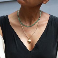 Emerald Necklace– GRACE LEE Emerald Bead, Emerald Necklace, Bead Necklace, Turquoise Necklace, Pearl Necklace, Emerald, Gold Necklace, Beaded Necklace, Turquoise