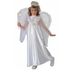 This morning star angel comes with dress, wings and matching headpiece. This adorable costume is perfect for Christmas, Easter, theatrical productions, school events, dress up fun, cosplay, Halloween and more. Available in girl's sizes Small 4-6 or Large 12-14. Wand and footwear not included. Other angel costumes and accessories are sold separately on our page – subject to availability. Princess Style White Costume For Party, Princess Costume In White For Costume Party, White Princess Costume For Costume Party, White Princess Style Fancy Dress Costume, White Christmas Costume For Costume Party, Angel Nativity Costume, Angel Fancy Dress For Kids, White Christmas Cosplay Costume, White Angel Dress For Kids