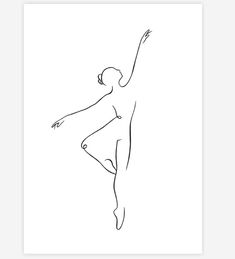 a black and white drawing of a ballerina