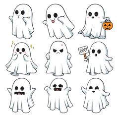 Ghost Drawing Easy, Cute Halloween Drawings, Ghost Clipart, Easy Disney Drawings, Ghost Drawing, Halloween Wallpaper Cute, Ghost Images, Sheet Ghost, Halloween Fest