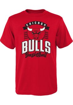 Your future Chicago Bulls will be ready for the game with this Chicago Bulls Youth Red Short Sleeve Tee. This Tip Off T-Shirt features a clear gel screen print team graphic. Clear gel screen print team graphic, Ribbed collar, Crew neck, Short sleeve, Straight hem, Perfect for any young sports fan!, 100% COTTON, 8 Cheap Red Team Spirit Shirt, Screen Print Sports Fan T-shirt, University Red T-shirt With Team Name For Fans, Red T-shirt For Football Season Fan Merchandise, University Red Collegiate T-shirt For Fans, Red Fan Apparel T-shirt For Sports Events, Sports Fan Apparel T-shirt With Text Print, Red Sports Fan T-shirt For Streetwear, Red Sports T-shirt With Graphic Print