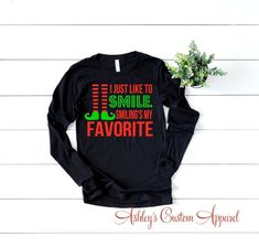 Christmas Shirts For Women I Just Like To Smile Christmas Elf Shirt Long Sleeve Holiday Shirt Funny Elf T Shirt Custom Xmas Christmas Movie Funny Long Sleeve Christmas Tops, Funny Christmas Shirts Elf, Im Not An Elf Tshirt, Funny Christmas Shirts Inspire Uplift ⭐, Funny Long Sleeve Christmas T-shirt, Christmas Shirts For Women, Elf T Shirt, Funny Holiday Shirts, Elf Shirt