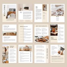 the interior design brochure is shown with different images and text, including an image of